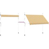 Tenda na ručno uvlačenje 300 cm žuto-plava prugasta | shoptok.hr