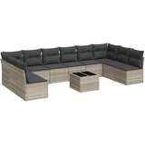  11-dijelni set vrtnih sofa poliratan s jastucima svijetlosivi | shoptok.hr