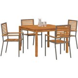  Vrtni set za objed 5 kom. Siva Čvrsto drvo akacije 110 x 110 x 75 cm | Shoptok.si