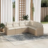  6-dijelni set vrtnih sofa s jastucima bež od poliratana | shoptok.hr