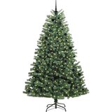 vidaXL Umetno Zložljivo Božično Drevo Zelena 240 cm PVC in kovina | Shoptok.si