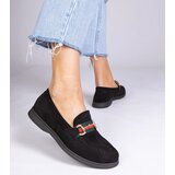 Gemre Black eco-suede moccasins with a gold ornament Daliana | shoptok.hr