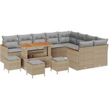  Sjedeća garnitura za vrt s jastukom 13 pcs Bež Poli Ratan | Eponuda.com