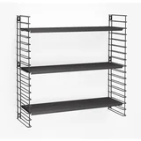 3-nivojski regal s črnimi policami Libro, dolžina 70 cm