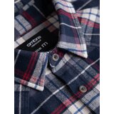 Ombre Men's checkered flannel shirt with pockets - navy blue and red | Eponuda.ba