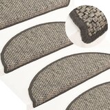 vidaXL Samolepilne preproge za stopnice sisal 15 kosov 56x20cm srebrne Cene