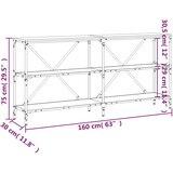  Konzoni stol boja hrasta 160 x 30 x 75 cm od drva i željeza | shoptok.hr