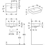 Geberit LAVABO ZIDNI SELNOVA SQUARE 450X350 GEBERIT 500.322.01.7 | ePonuda.com