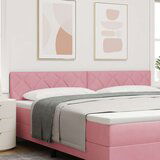 vidaXL Žeja s kristalnim blokovnim dizajnom Roza 200 cm Žamet, (22008535) | Shoptok.si