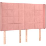 Maison Chic posteljno vzglavje - vzglavna omarica - nočna omarica z ušesi roza 147x16x118/128 cm žamet, (21711363) | Shoptok.si