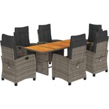  7-dijelni vrtni blagovaonski set sivi od poliratana | shoptok.hr