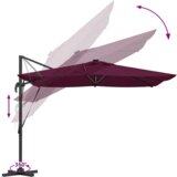  Senčnik Bordo rdeča 286 x 285 x 270 cm Aluminij, (5000045662) | Shoptok.si