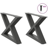  Noge za klub stolić 2 kom antracit 50 x (30-31,3) cm čelik | shoptok.hr