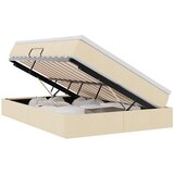 vidaXL Krevet s madracem i skladištem Krema 140 x 190 cm Poliester - Krema 140 x 190 cm | shoptok.hr