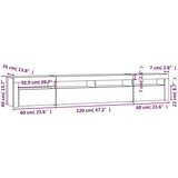 TV ormarić s LED svjetlima boja dimljenog hrasta 240x35x40 cm | shoptok.hr