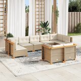 vidaXL 9-dijelni set vrtnih sofa s jastucima bež od poliratana | shoptok.hr