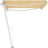  Samostojeća tenda na ručno uvlačenje 450 x 350 cm žuto-bijela | shoptok.hr