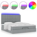  Otomanski krevet s madracem&LED svijetlosivi 180x200cm tkanine | shoptok.hr