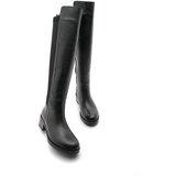 Marjin Knee-High Boots - Black - Flat Cene