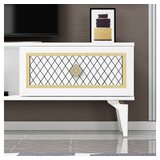 Hanah home Hanah Kućna TV komoda Herry, 150x44,6x29,6 cm, Bijelo-zlatna boja | Eponuda.ba