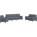  3-dijelni set sofa s jastucima tamnosivi baršunasti | shoptok.hr