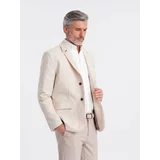 Ombre Men's REGULAR cut blazer with linen - cream