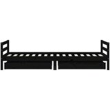  Okvir dječjeg kreveta s ladicama crni 80 x 200 cm od borovine | shoptok.hr