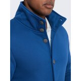 Ombre Men's casual sweatshirt with button-down collar - blue | ePonuda.com