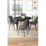 Hanah home Set Trpezarijski sto i 4 stolice, sivo-crna | Eponuda.ba