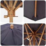  Vrtni suncobran Tamno siva Ø 150 x 210 cm bambus | shoptok.hr