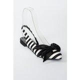 Fox Shoes Women's Black and White Fabric Flat Flats | shoptok.hr