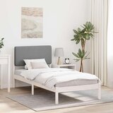 vidaXL Posteljni okvir z oblazinjenim vzglavjem Svetlo siva | Shoptok.si