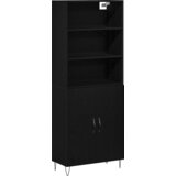 vidaXL Visoki ormar Crni hrast 69.5x34x180 cm Nuralni materijal | shoptok.hr