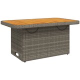  4-dijelna vrtna garnitura od poliratana s jastucima siva Dužina stola 90 cm | Shoptok.si