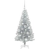 vidaXL Božićno drvce s 150 LED svjetlima s stalakom Srebrno 120 cm PET | shoptok.hr