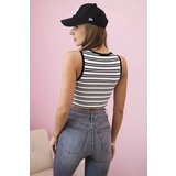 Kesi Women's cotton top with a neckline and gold accent black | shoptok.hr