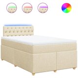 vidaXL Box spring postelja z vzmetnico krem 120x190 cm blago, (21307441) Cene