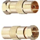 4402 F- koaksialni adapter pozlačeno Priključki: F-vtič\, koaksialna vtičnica IEC 2 kos, (20432549)