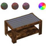 Maison Chic Klubska mizica - kavna mizica - Nizka mizica LED dimljeni hrast 93x53x45 cm inženirski les, (21754751) | Shoptok.si