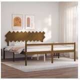 vidaXL Posteljni okvir z vzglavjem medeno rjav 200x200 cm tr | Shoptok.si