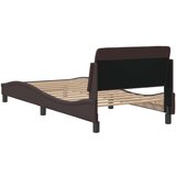  Posteljni okvir z vzglavjem temno rjav 90x190 cm blag | Shoptok.si
