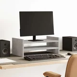 Stalak za monitor siva boja betona 50x27x20cm konstruirano drvo