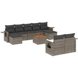  10-dijelni set vrtnih sofa od poliratana s jastucima sivi | shoptok.hr
