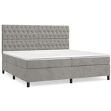  Box spring postelja z vzmetnico svetlo siva 200x200 cm žamet, (20761172) | Shoptok.si