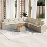 Maison Chic Seti vrtnega pohištva - Vrtna garnitura - Vrtni pohištvo set 10-delna z blazinami bež poli ratan, (21812298) | Shoptok.si