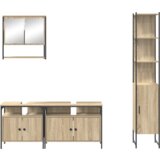  Set namještaja za kupaonicu 4 pcs sonoma hrast Srednja | shoptok.hr