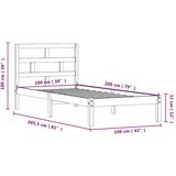  Okvir za krevet od masivne borovine crni 100 x 200 cm | shoptok.hr