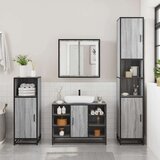 vidaXL Kopalniška omarica za umivalnik siva sonoma 80x33x60cm inž. les | Shoptok.si
