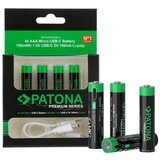 Patona komplet od 4 baterije AAA/LR03 litijum-polimer 500 mAh 1,5 V sa USB-C punjenjem | Eponuda.com