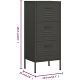 vidaXL Omara za shranjevanje antracitna 42,5x35x101,5 cm jeklo | Shoptok.si